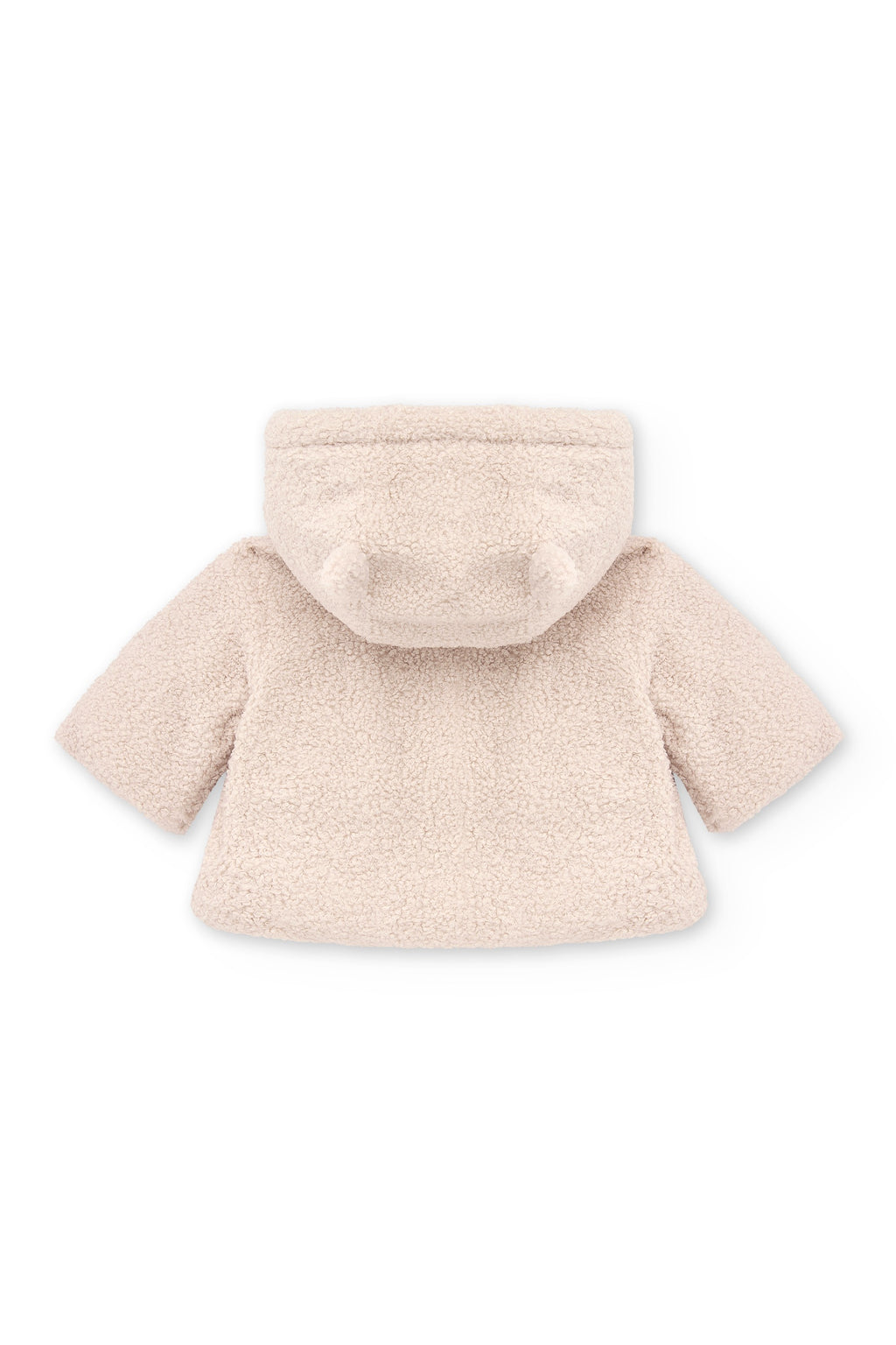 Abrigo de recién nacido color piedra de borreguito con orejitas Outlet