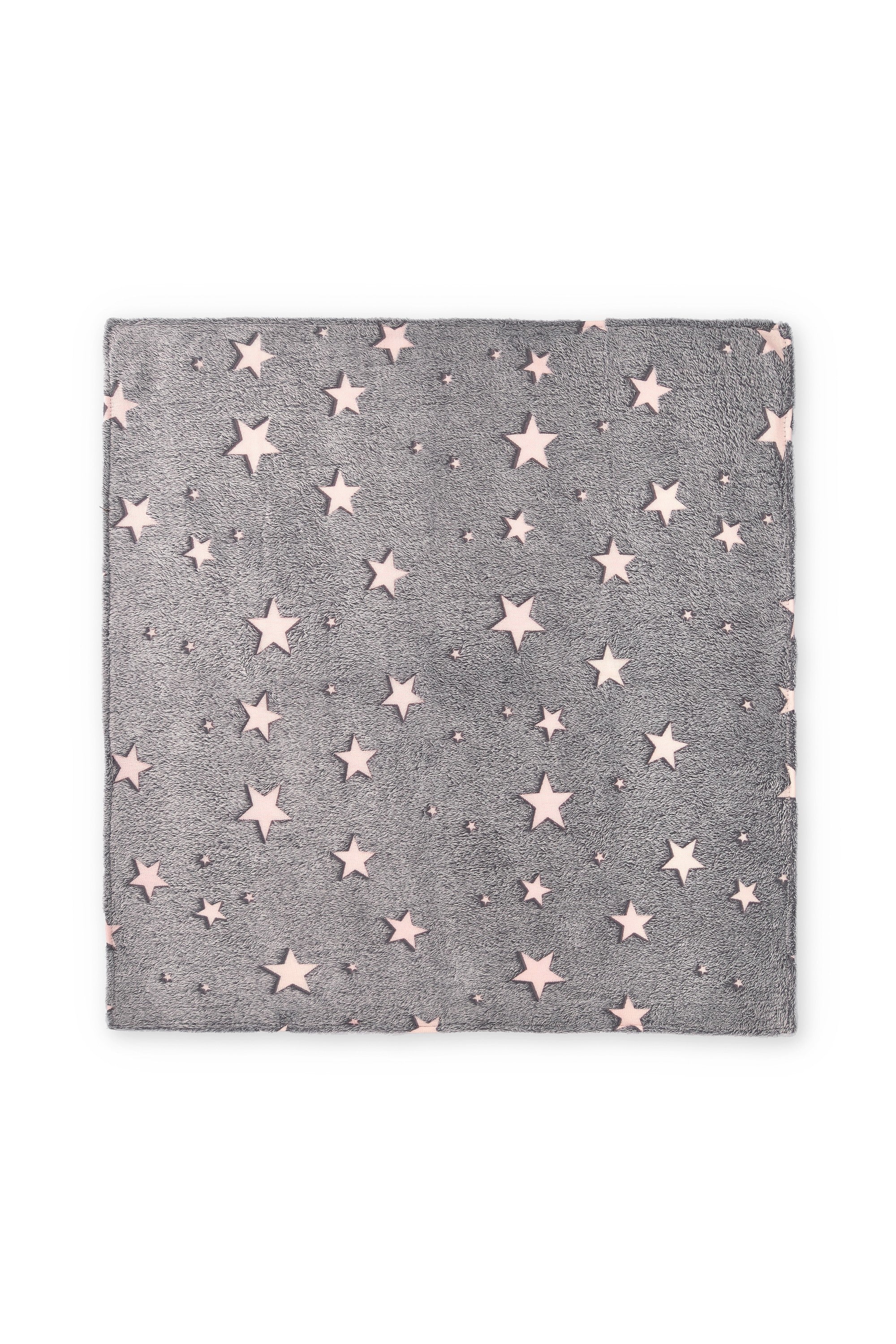 Manta de recién nacido en color girs de estrellas Outlet