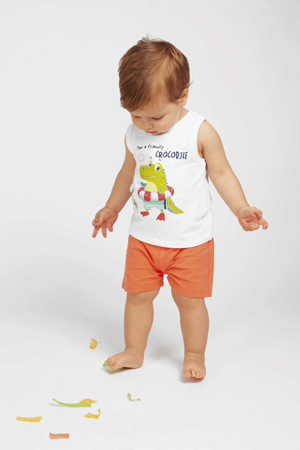 Bermuda de bebé color coral VERANO/Charanga