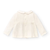 Ecru floral baby long-sleeved blouse