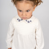Ecru floral baby long-sleeved blouse