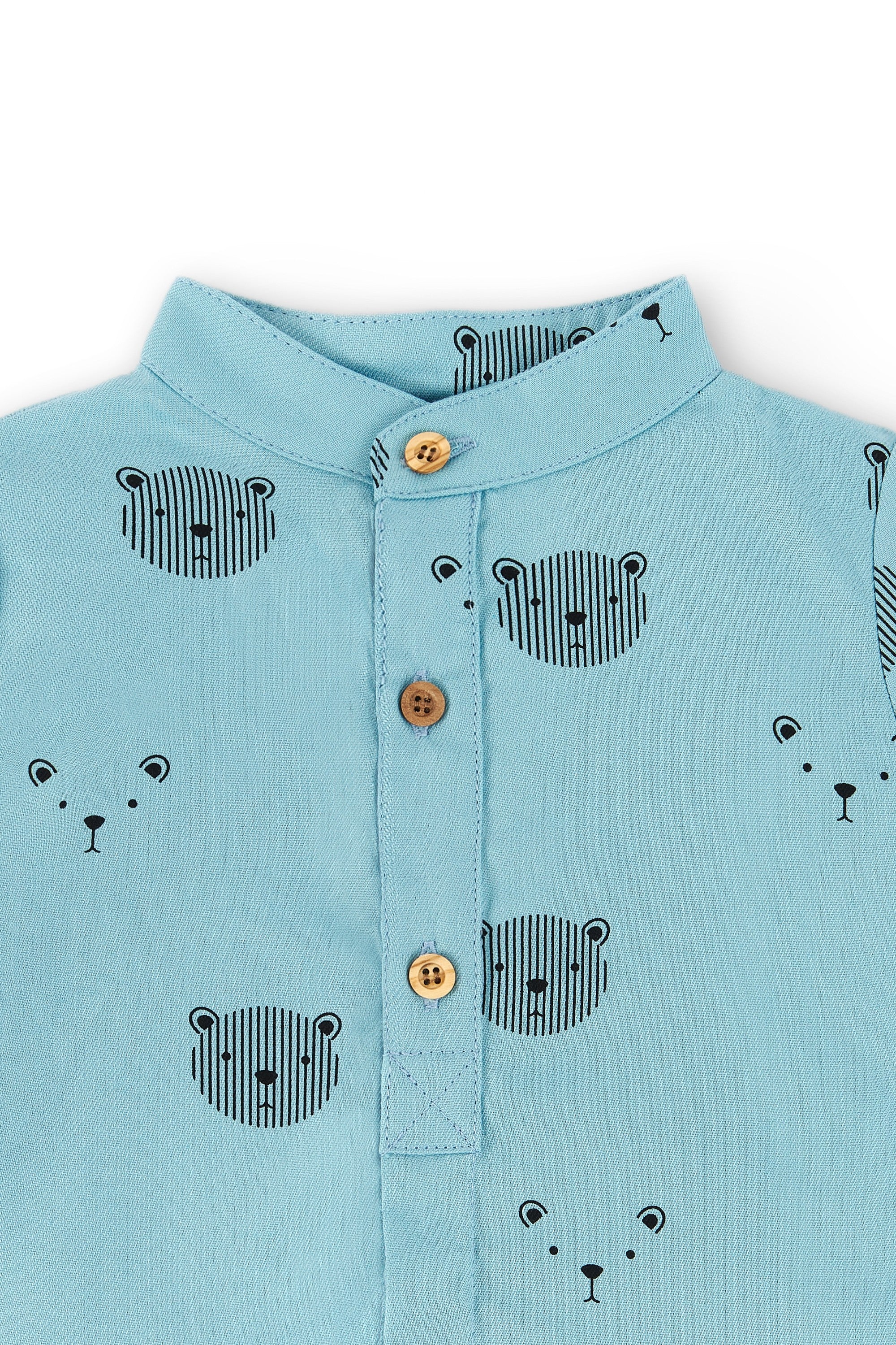 Camisa con mangas de bebé turquesa Cocote & Charanga Charanga