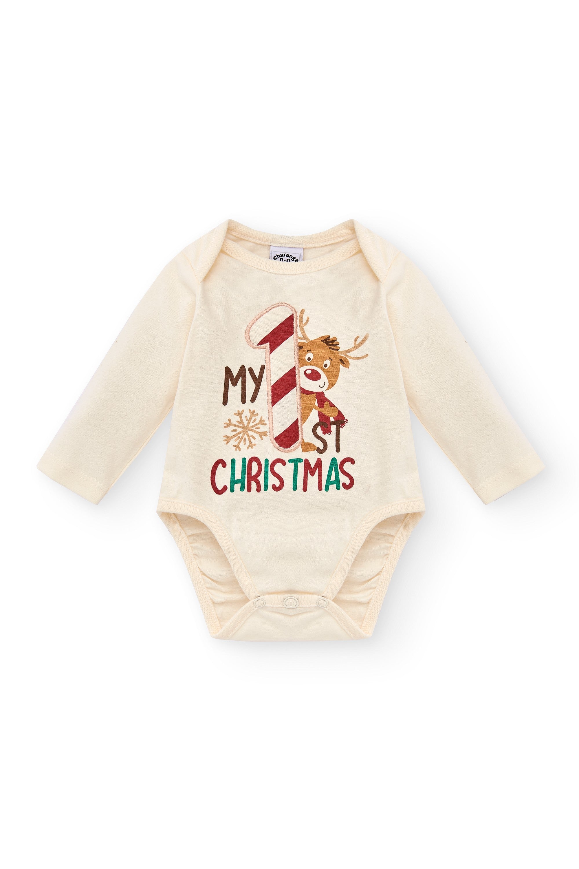 Body de recién nacido color crudo primera Navidad Outlet
