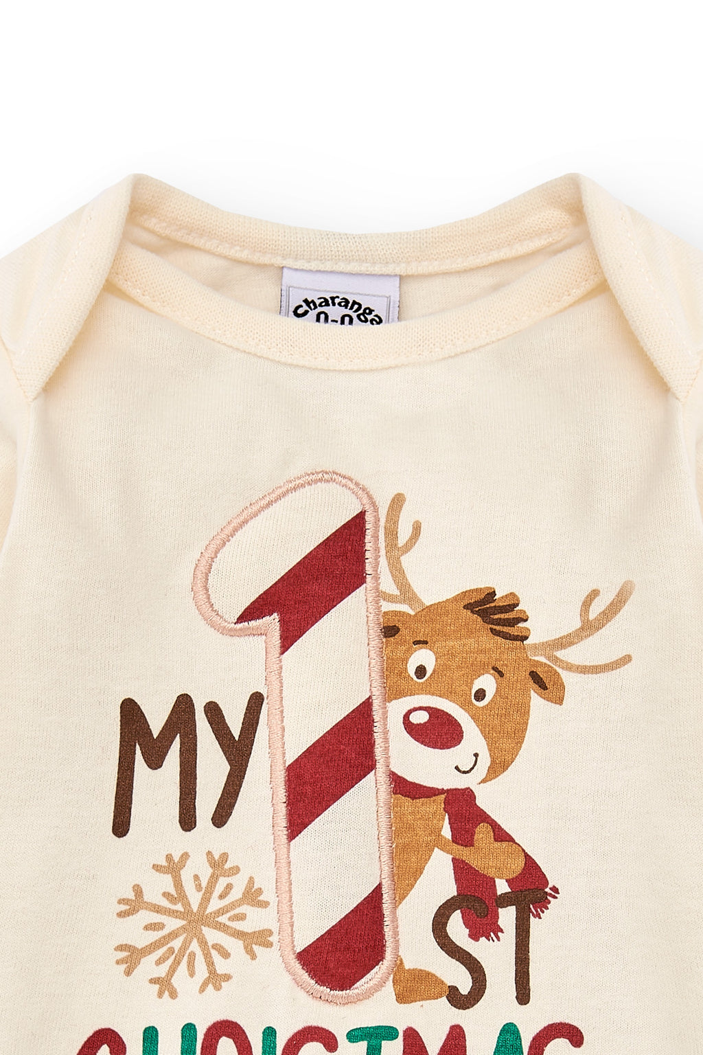 Body de recién nacido color crudo primera Navidad Outlet