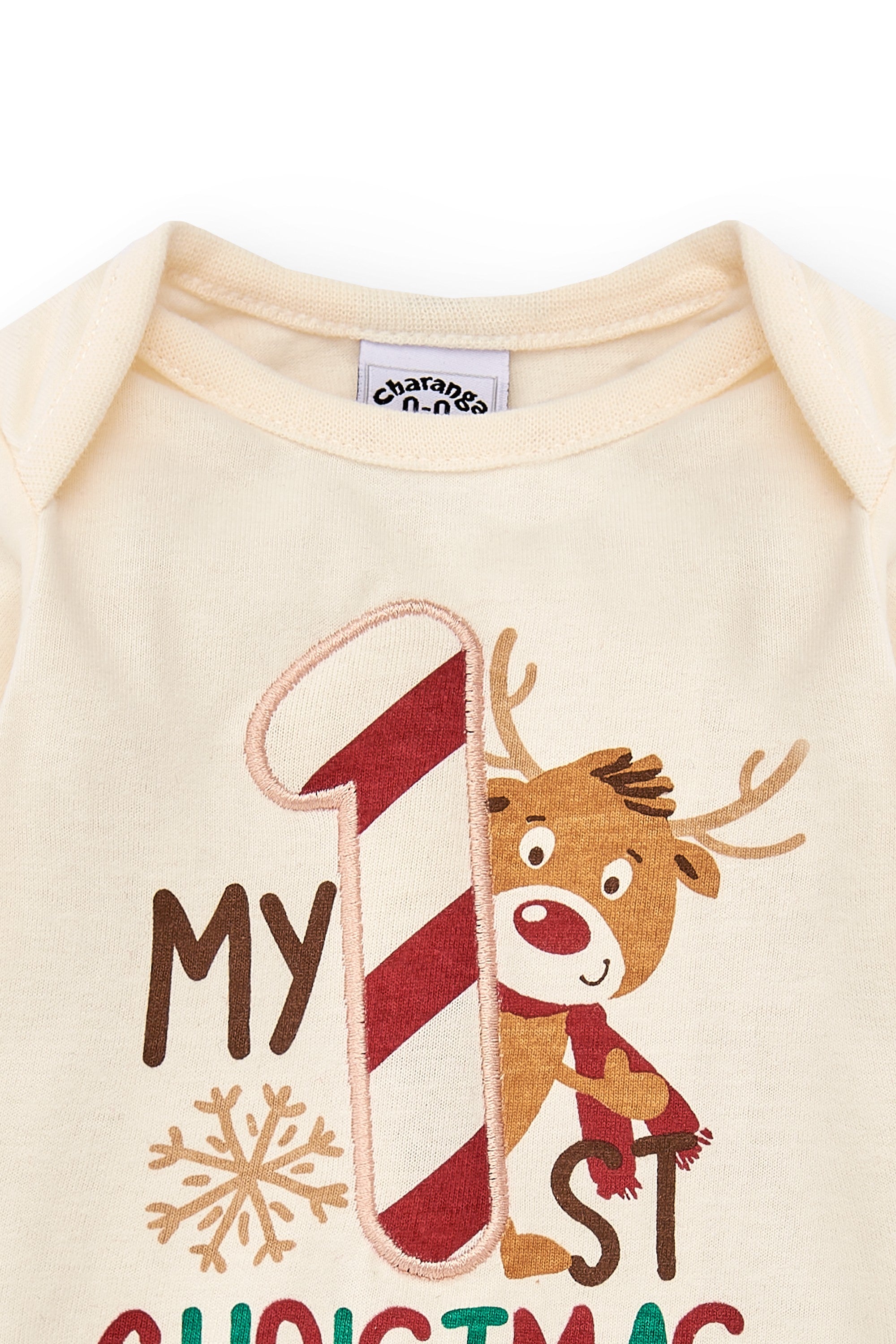 Body de recién nacido color crudo primera Navidad Outlet