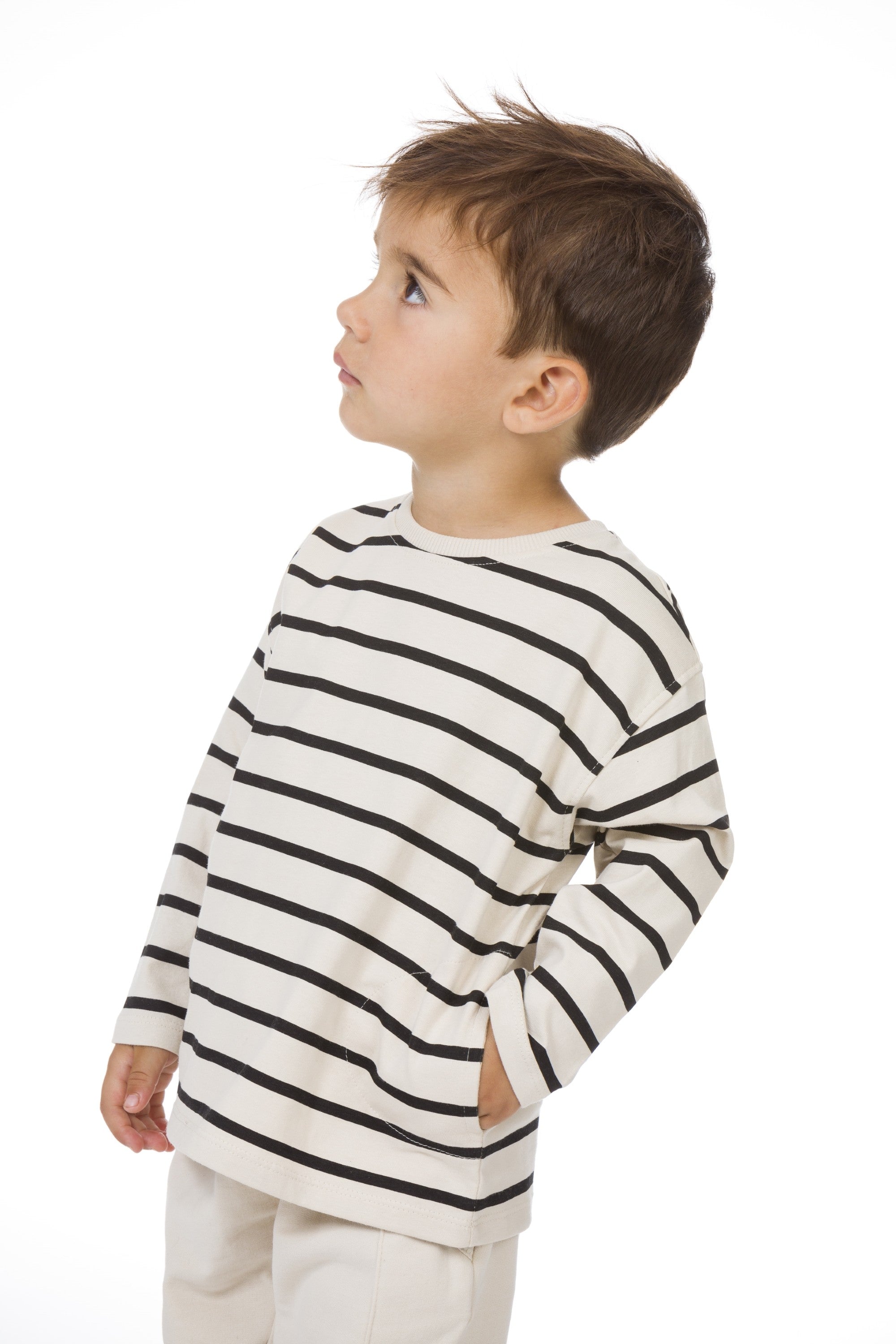 Camiseta de manga larga de bebé a rayas negras Outlet
