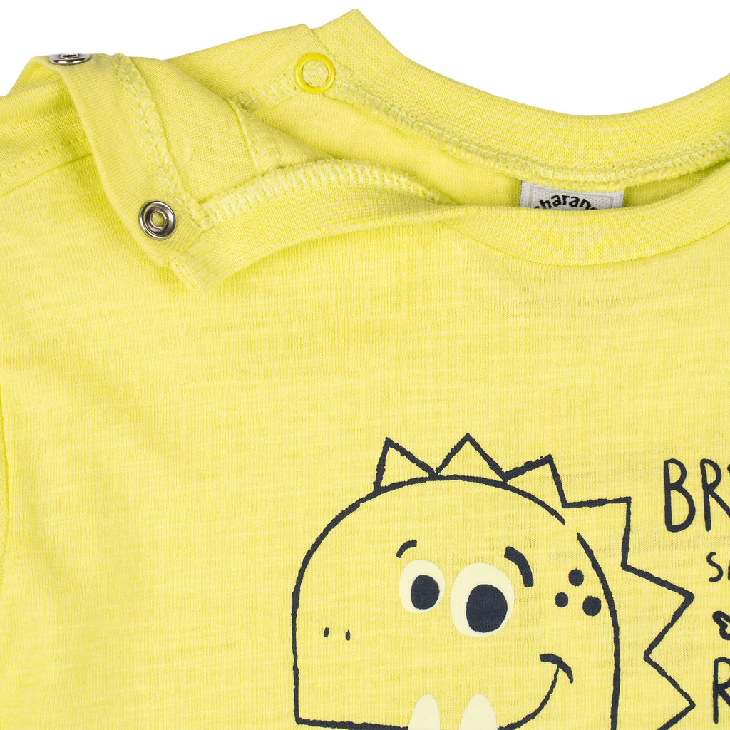 Camiseta de bebé de manga larga color amarillo Outlet