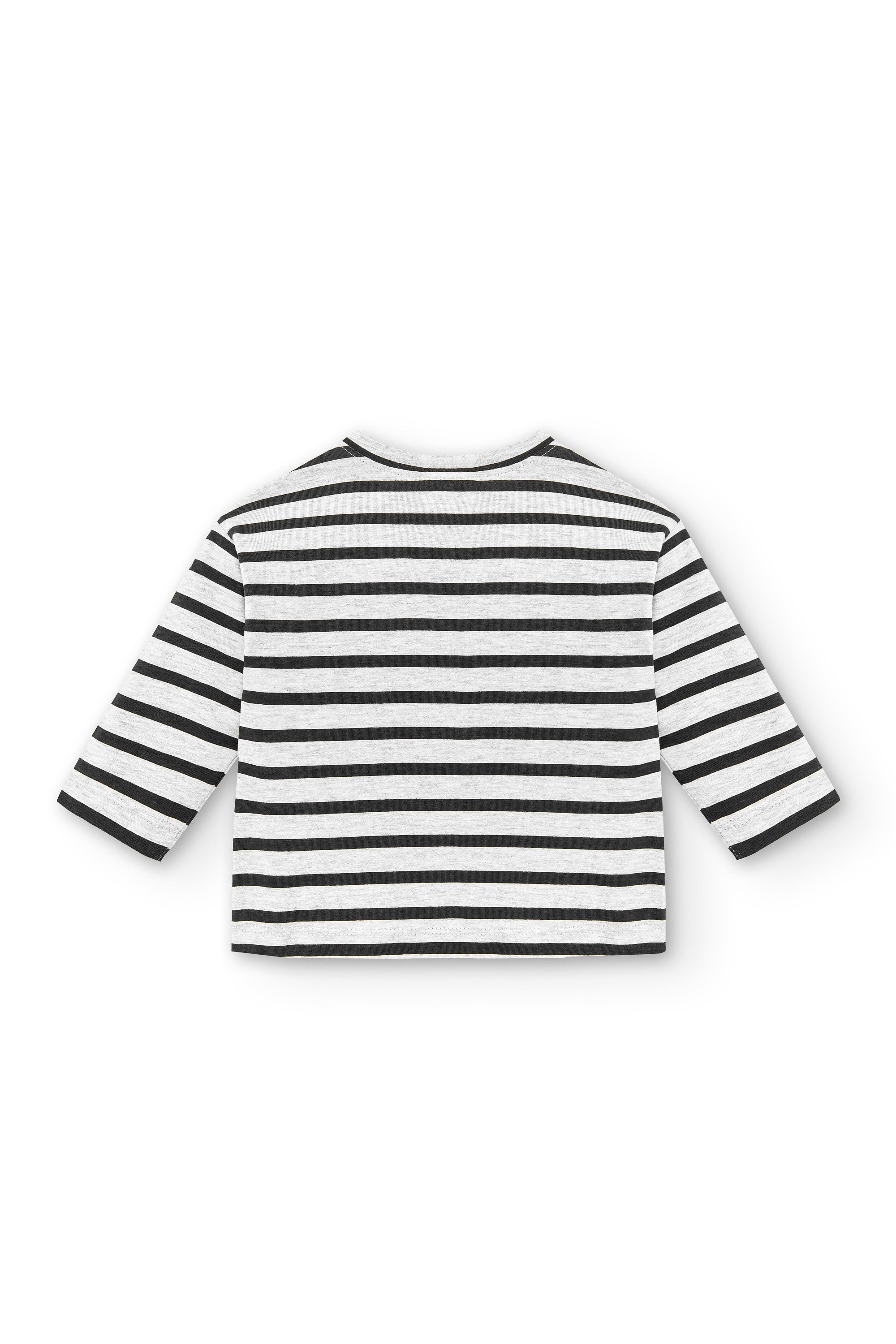 Camiseta de bebé de manga larga a rayas con bolsillo Outlet