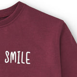 Basic baby t-shirt in burgundy smile