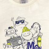 Ecru long-sleeved baby t-shirt with monster drawing