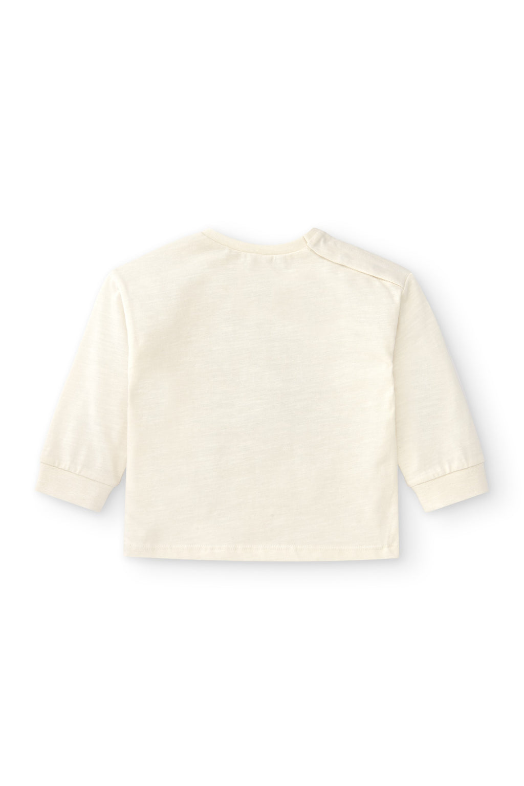 Camiseta de bebé de manga larga color crudo con dibujo monstruo Outlet