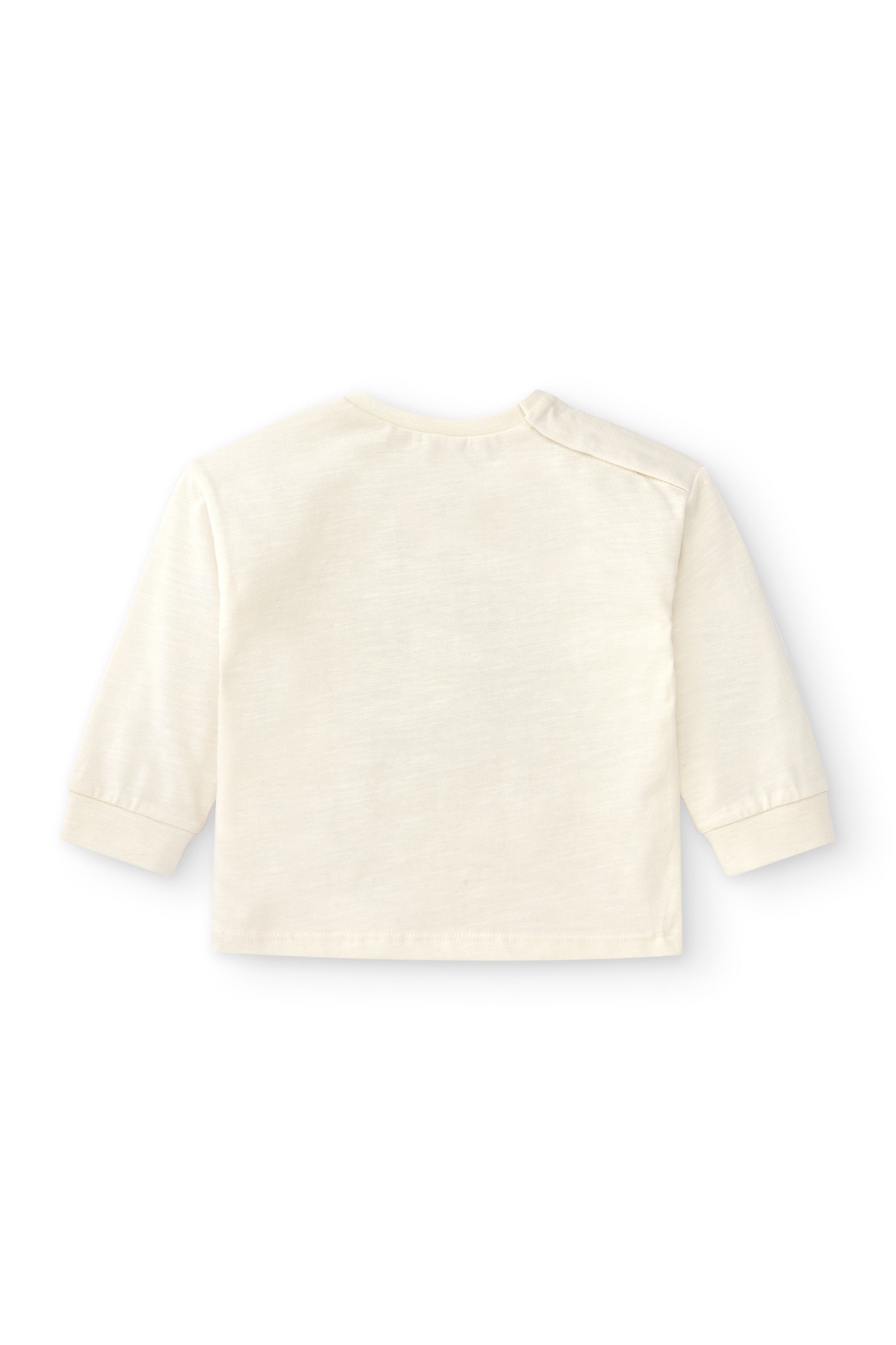 Camiseta de bebé de manga larga color crudo con dibujo monstruo Outlet