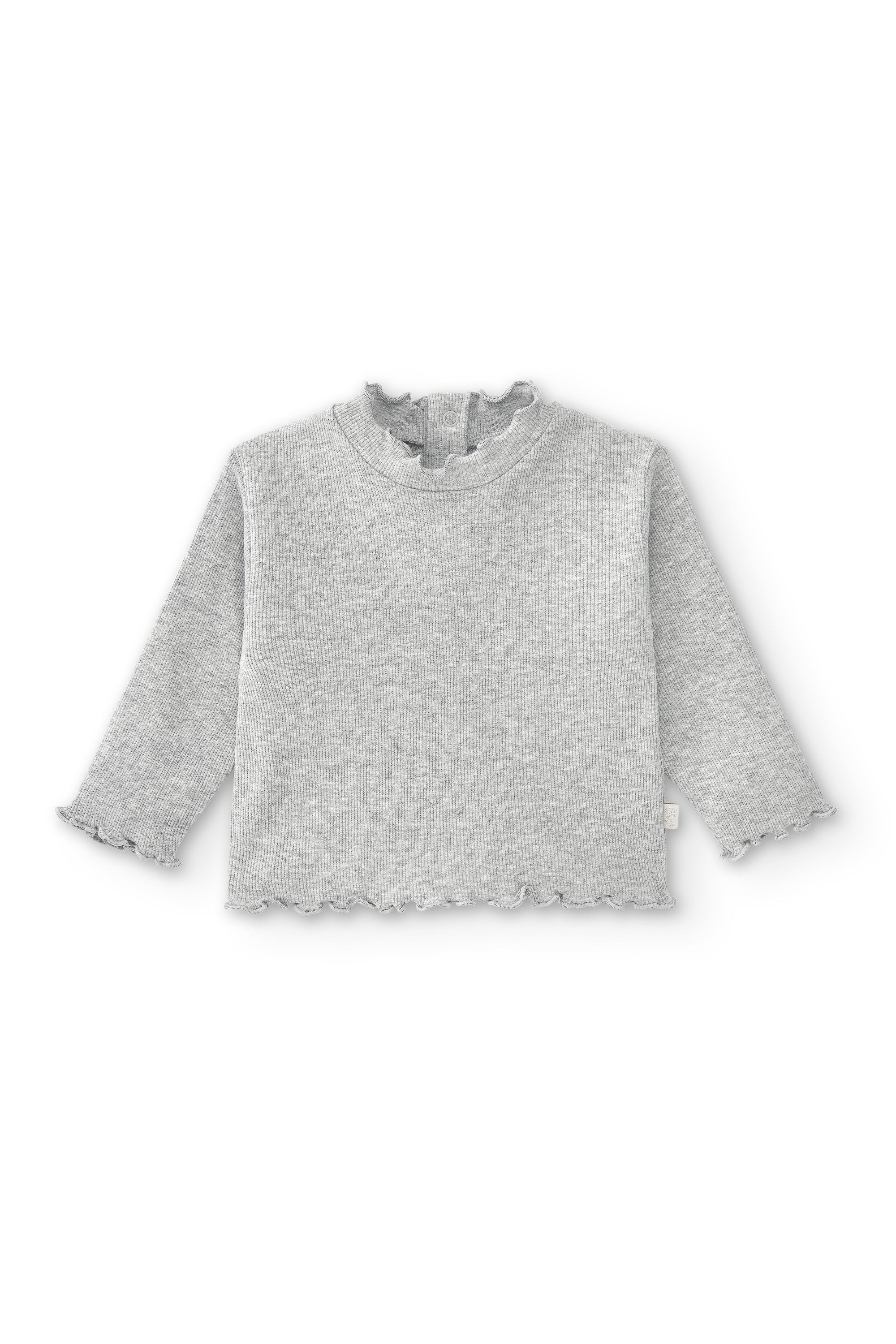 Camiseta de bebé básica gris con cuello Charanga