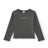 Girl's anthracite message t-shirt