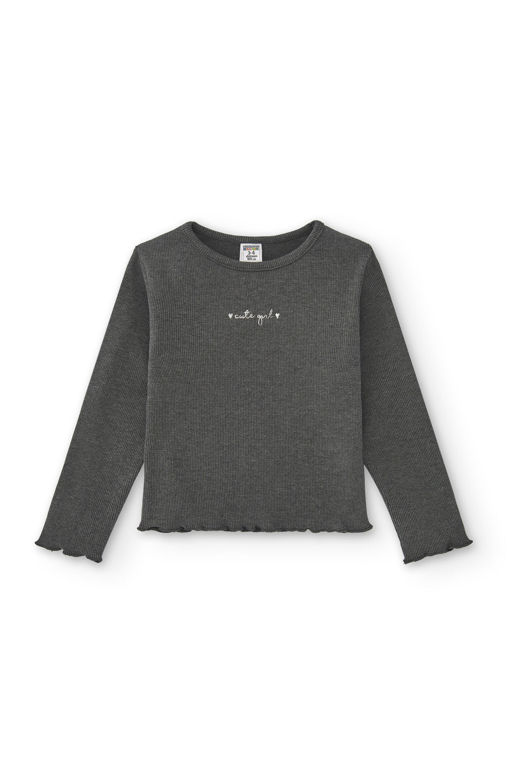 Camiseta de niña antracita mensaje Charanga