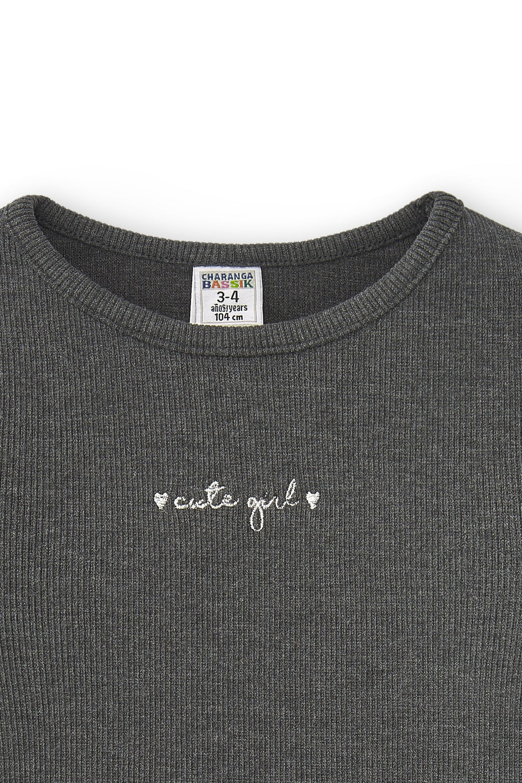 Camiseta de niña antracita mensaje Charanga