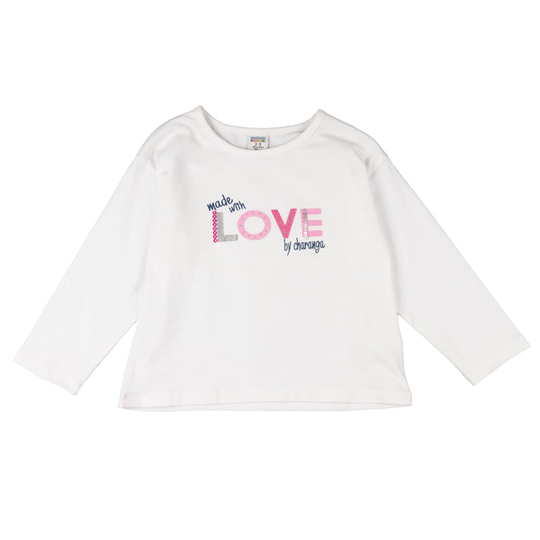 Camiseta manga larga niña blanca LOVE