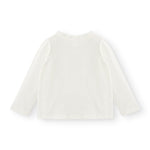 Camiseta de niña en color crudo con detalle mariposa Charanga