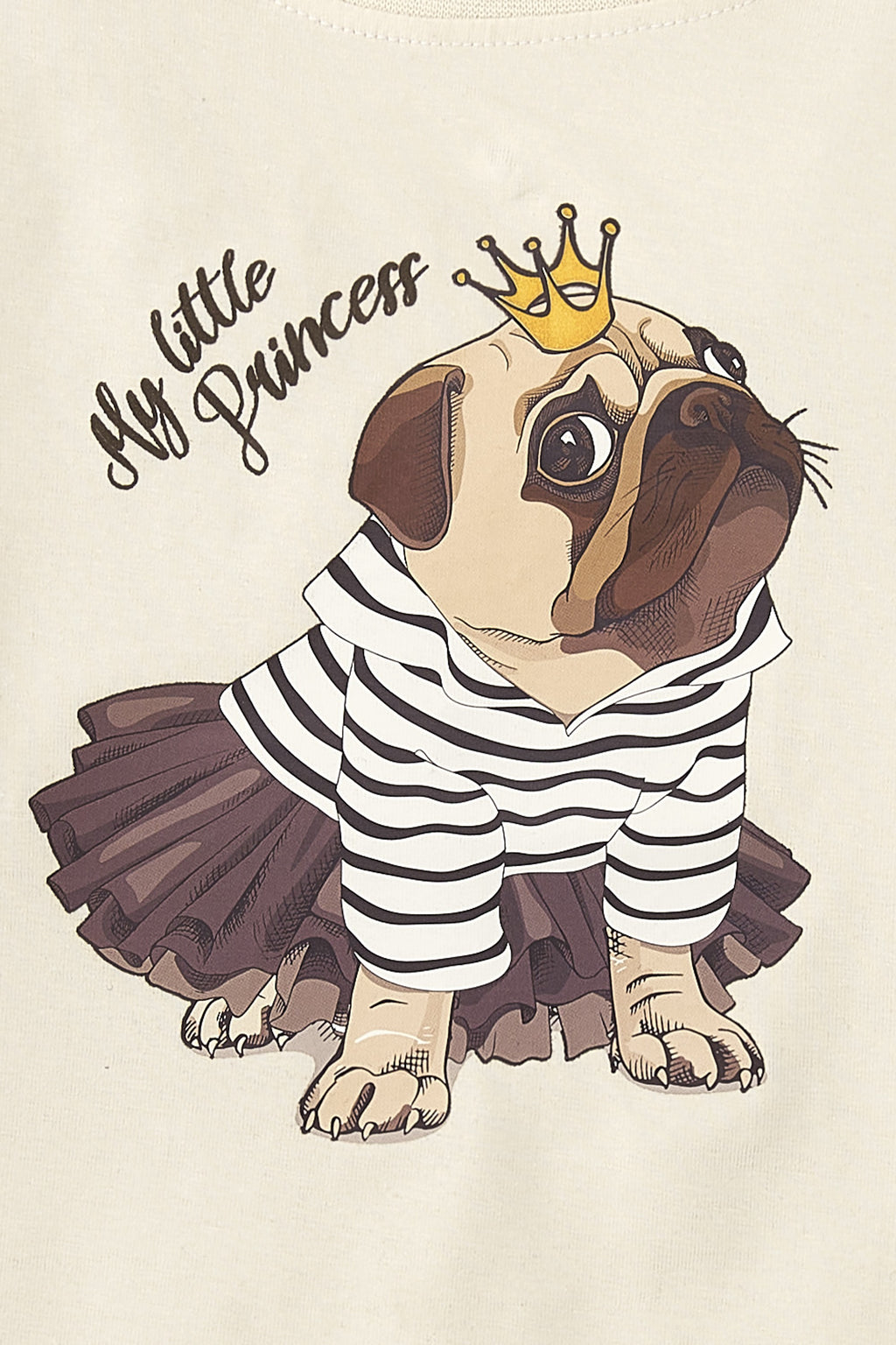 Camiseta de manga larga de niña color crudo Outlet