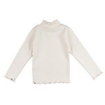 Camiseta de niña color crudo cuello alto Outlet