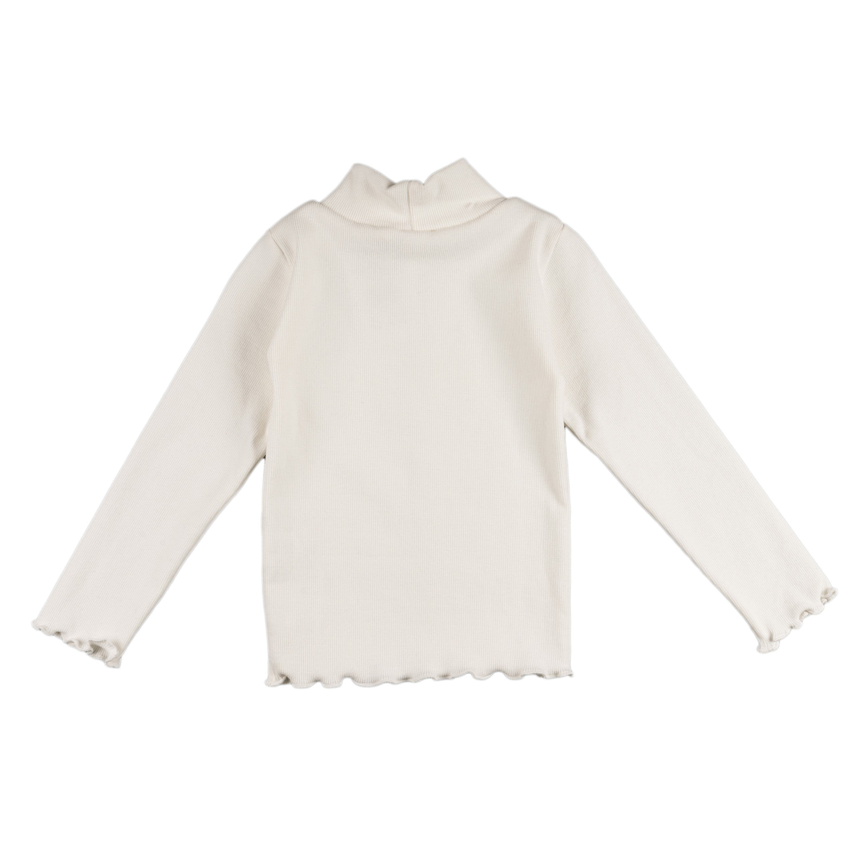 Camiseta de niña color crudo cuello alto Outlet