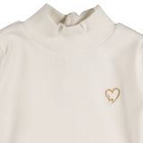 Camiseta de niña color crudo cuello alto Outlet
