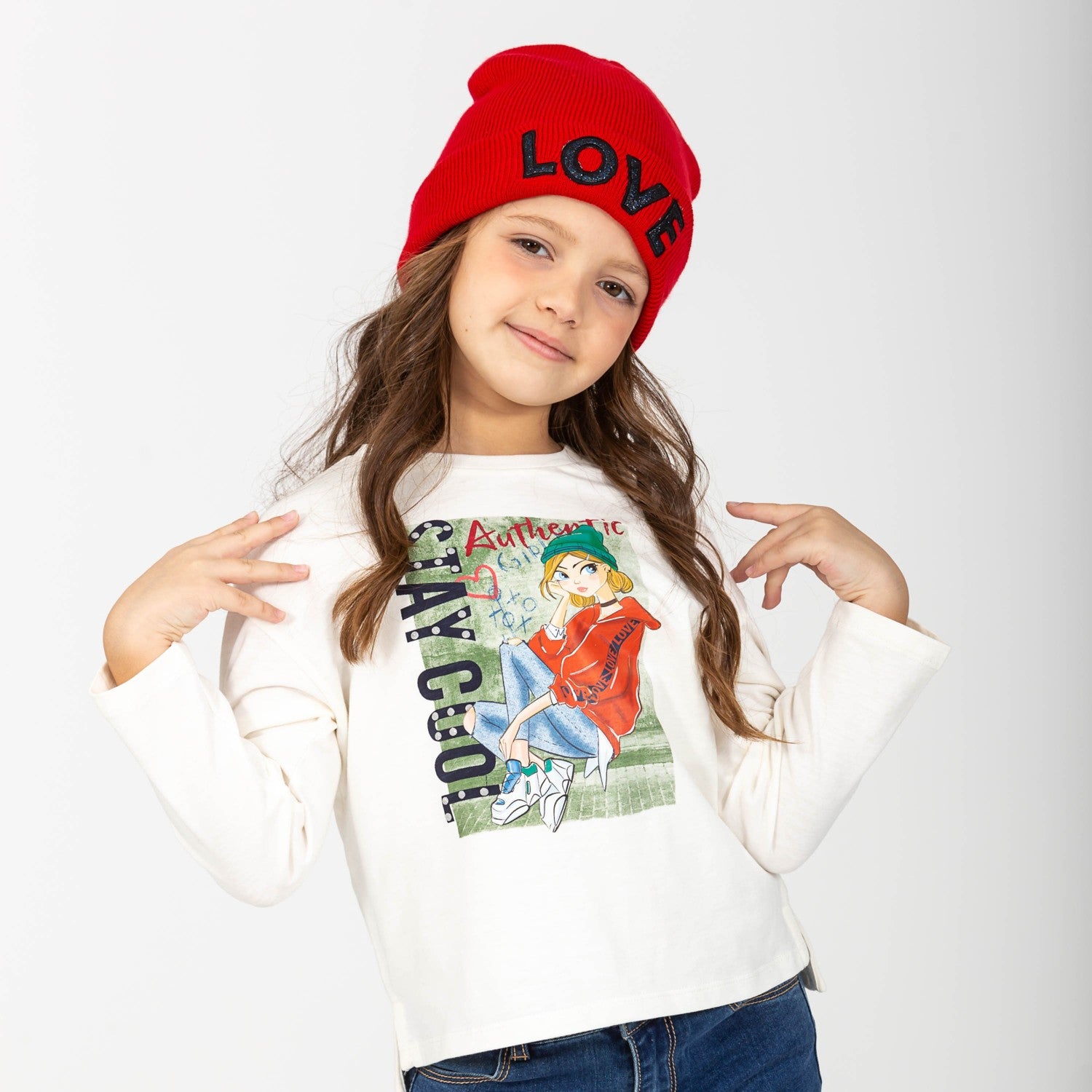Camiseta de niña color crudo Outlet