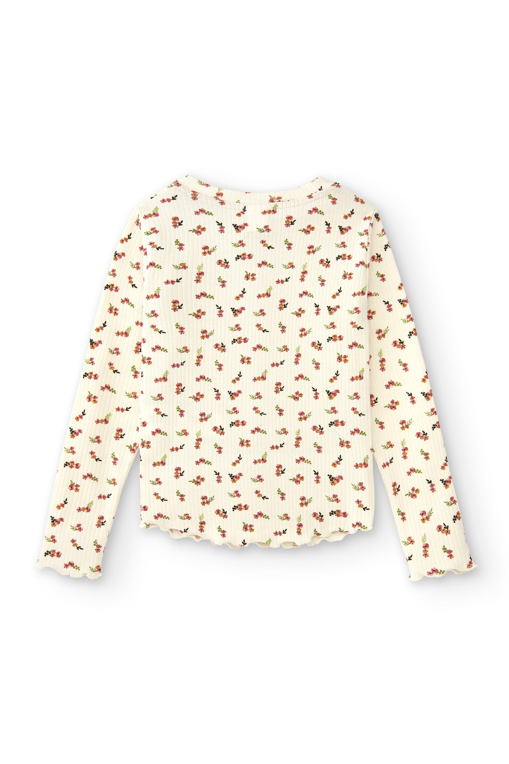Camiseta de niña de manga larga estampado flores Outlet