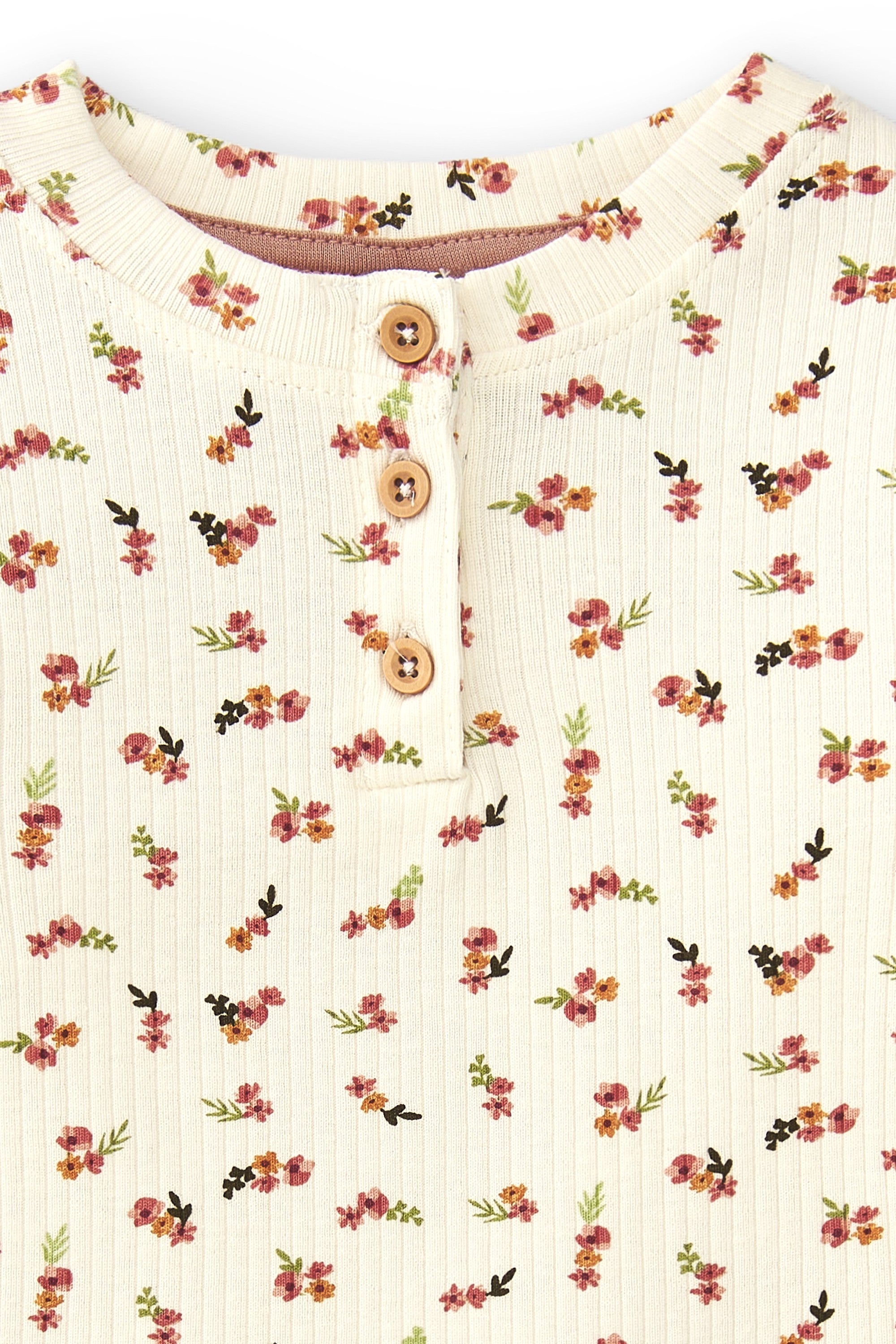 Camiseta de niña de manga larga estampado flores Outlet