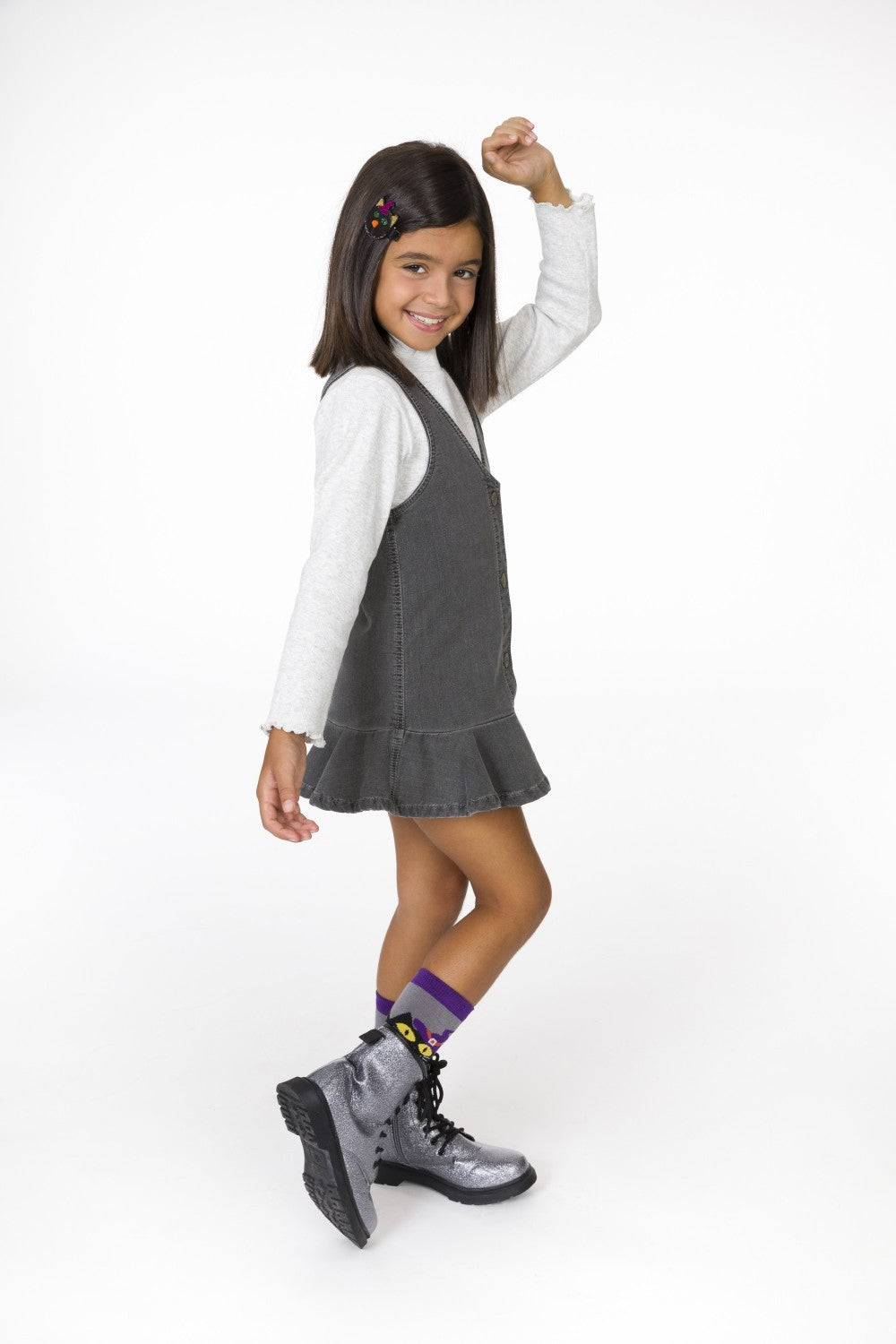 Camiseta de niña color gris Charanga