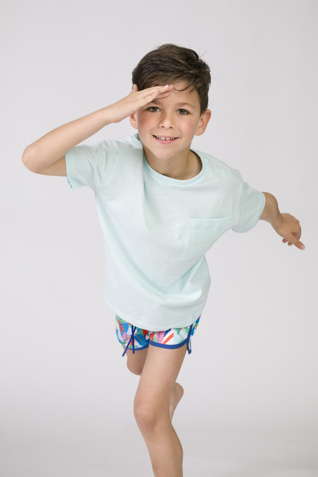 Camiseta de niño aguamarina VERANO/Charanga