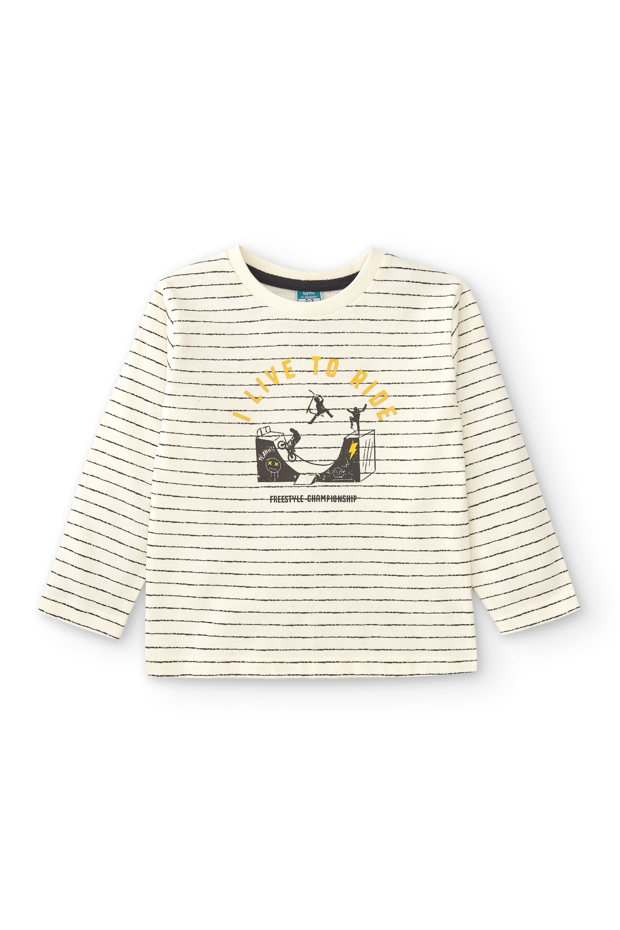 Camiseta de niño en color antracita dibujo rider Charanga