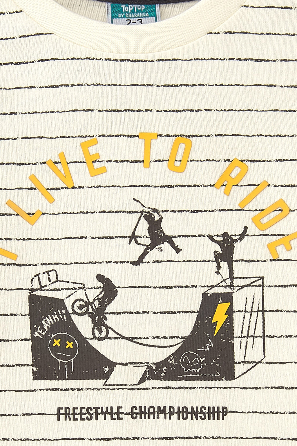 Camiseta de niño en color antracita dibujo rider Charanga