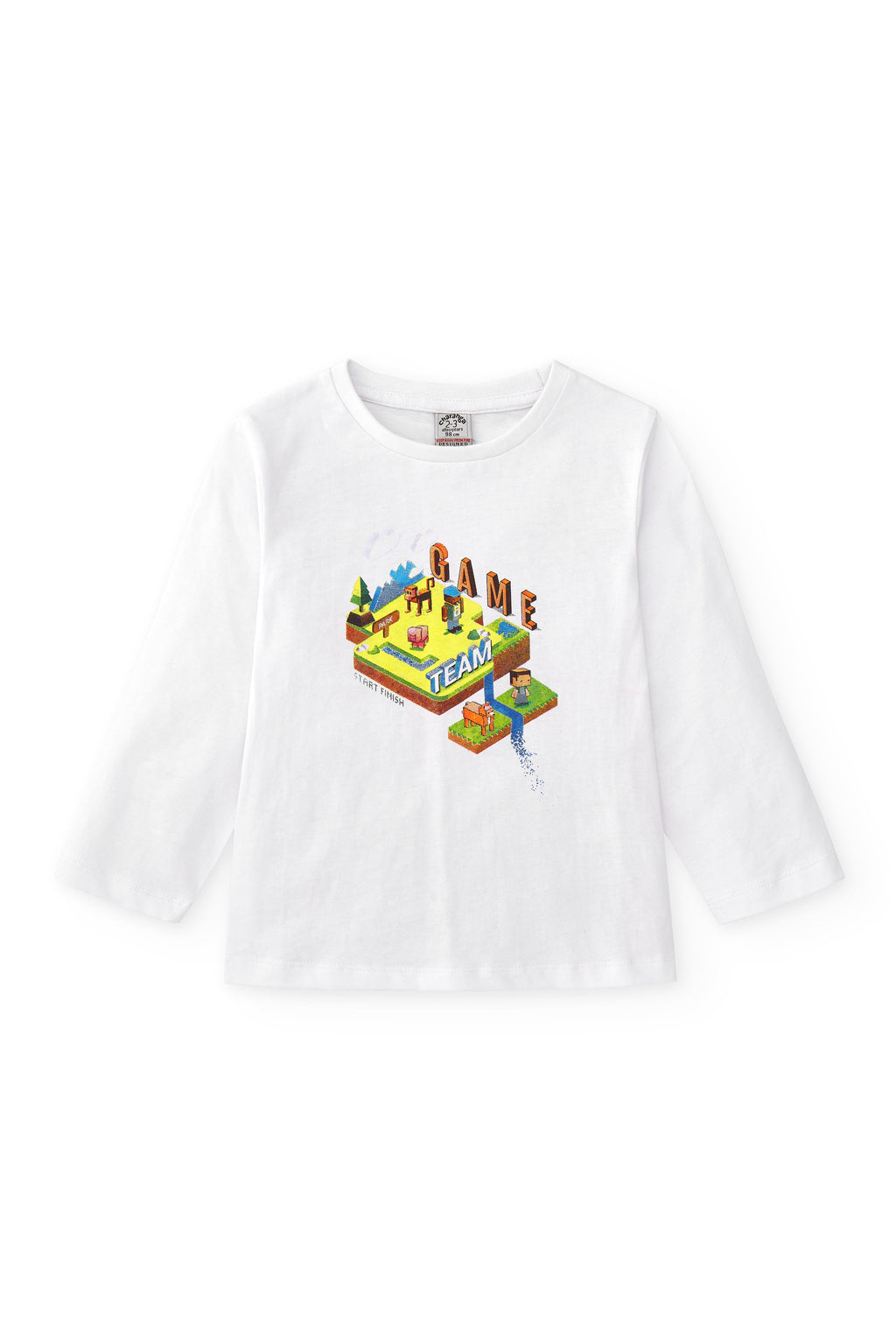 Camiseta de niño en color blanco con dibujo Charanga