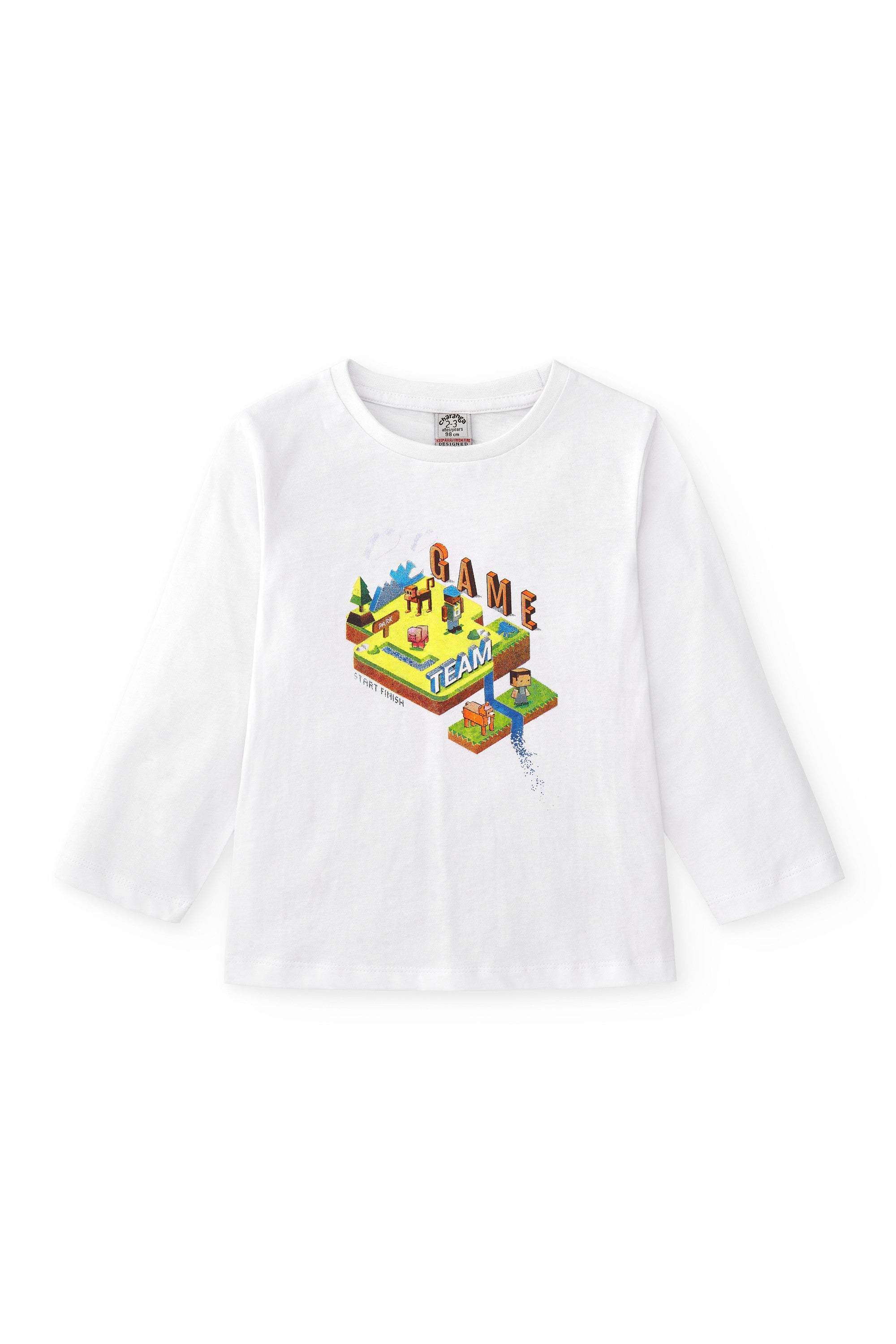Camiseta de niño en color blanco con dibujo Charanga