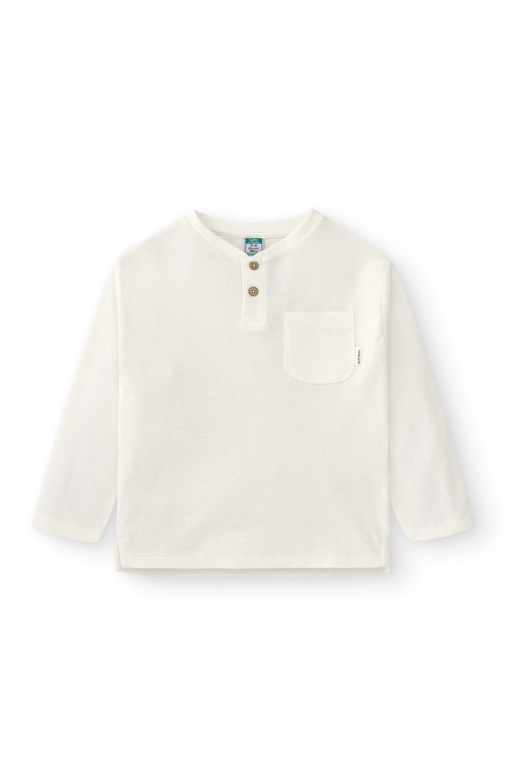 Camiseta de niño color crudo algodón botones Outlet