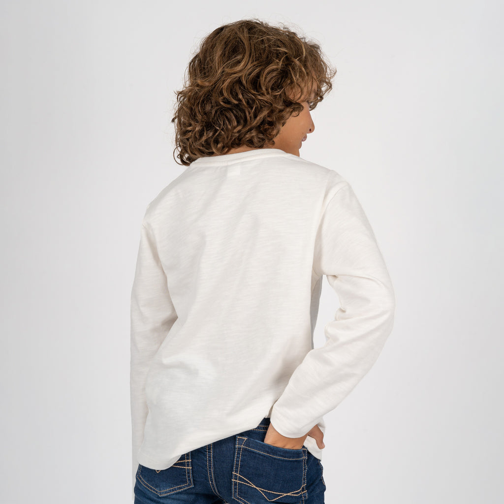 Camiseta de niño color crudo snowboard Outlet