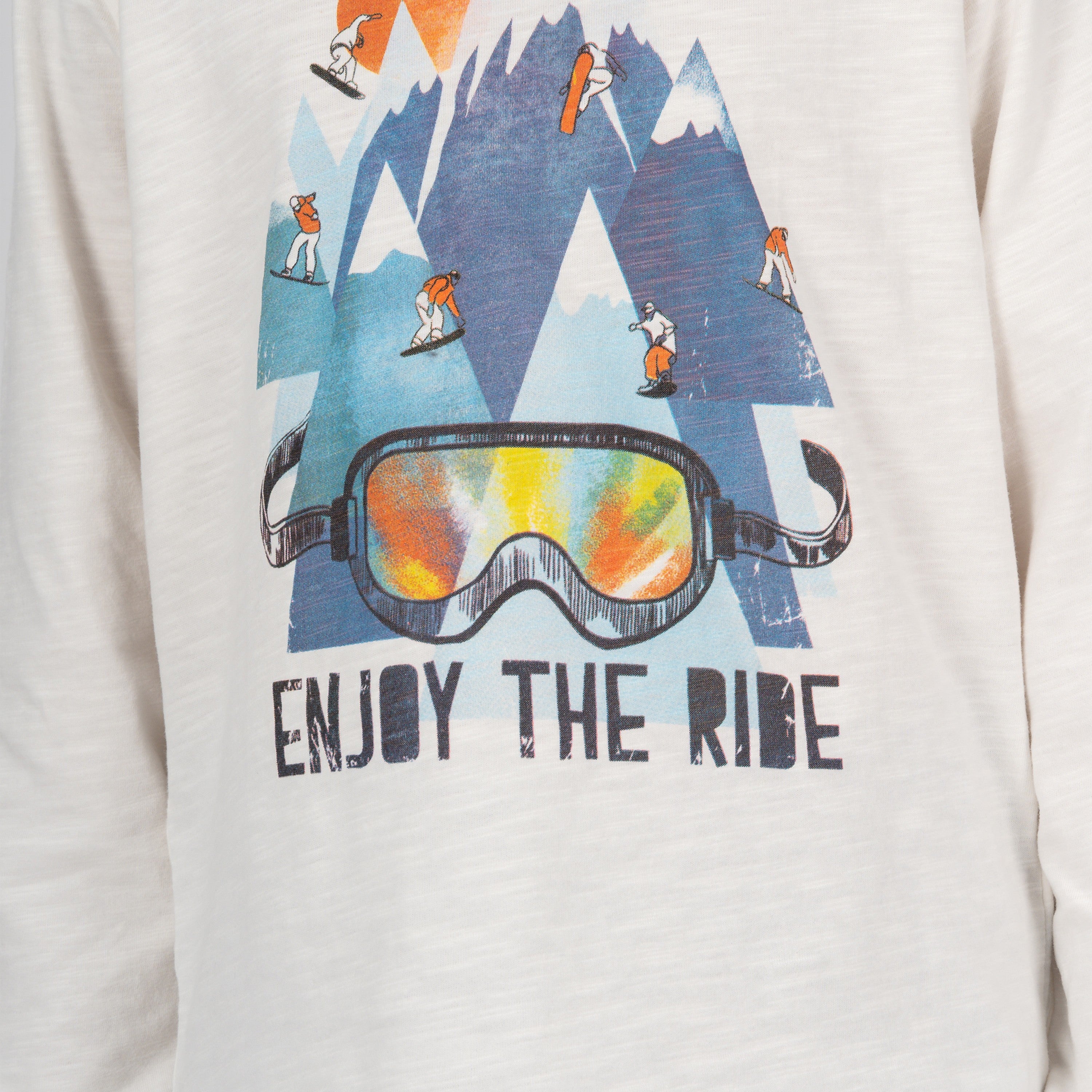 Camiseta de niño color crudo snowboard Outlet