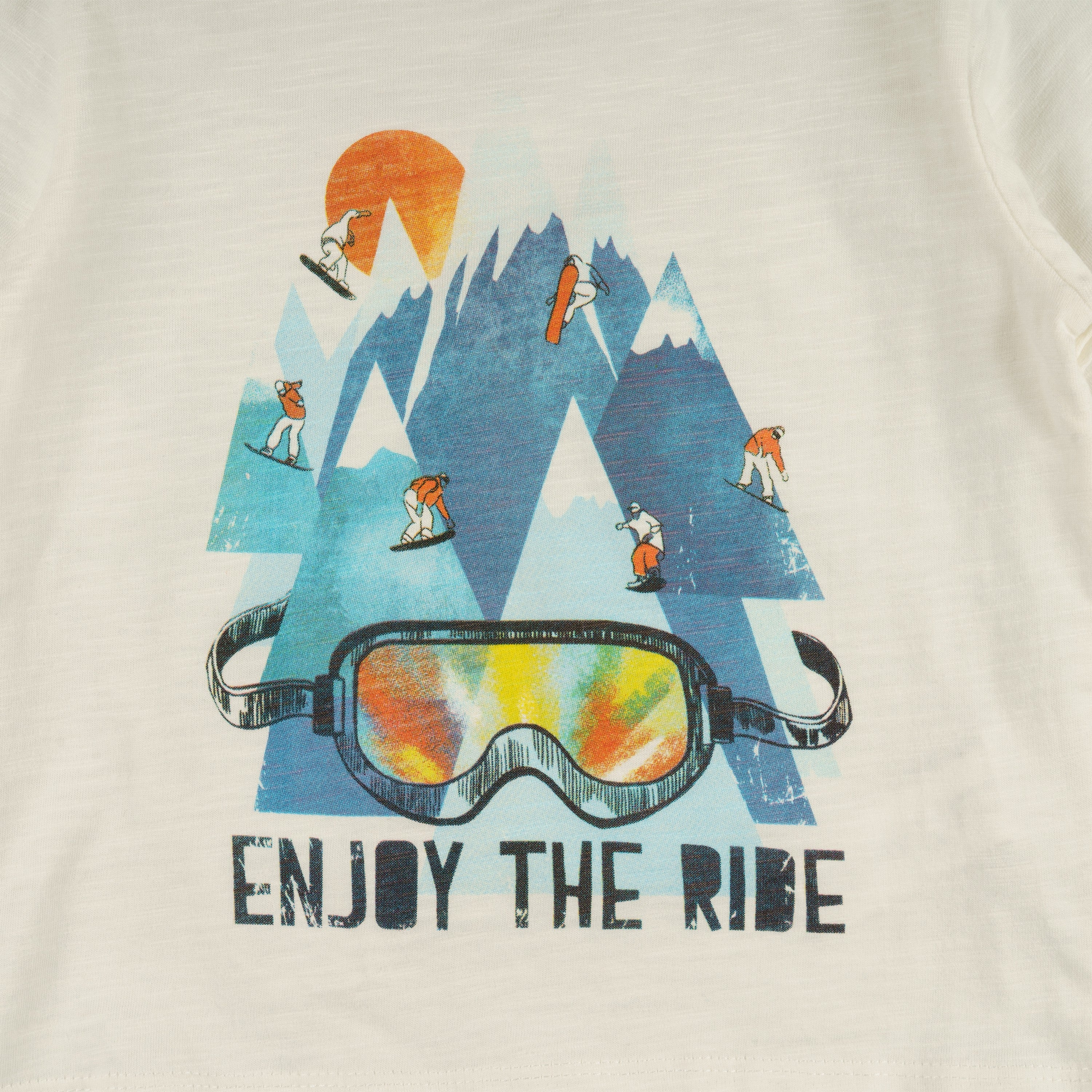 Camiseta de niño color crudo snowboard Outlet