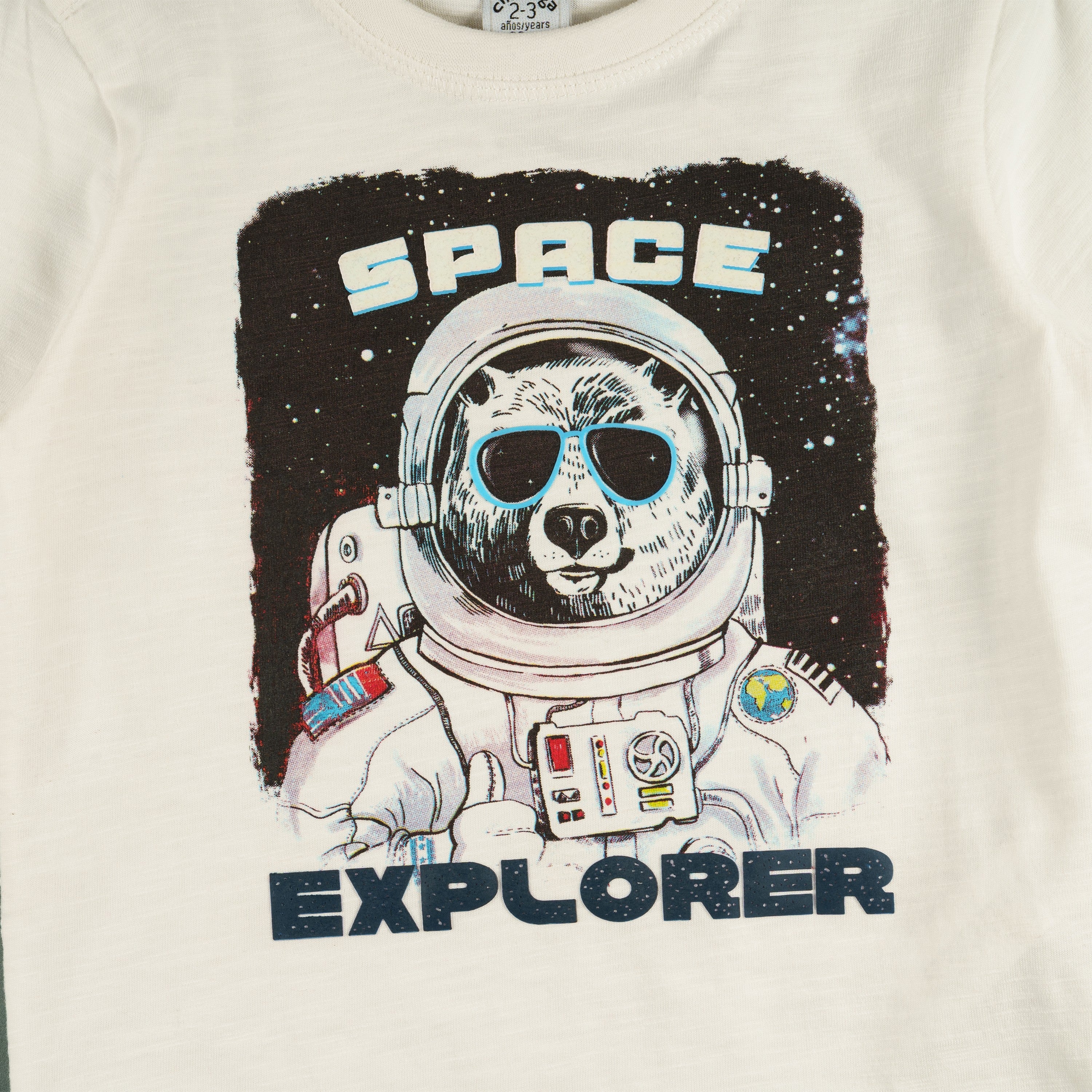 Camiseta de niño color crudo Space Outlet
