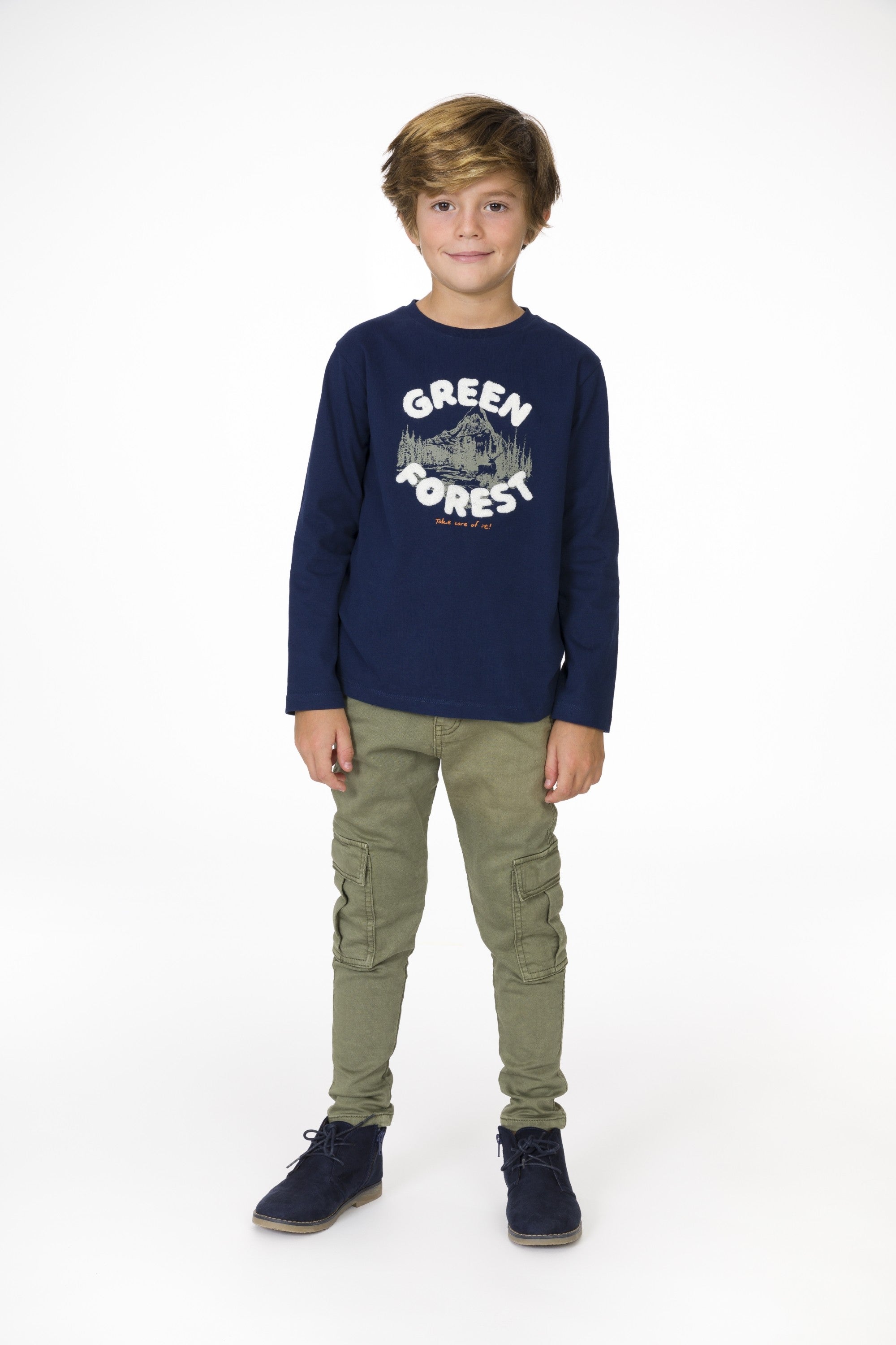 Camiseta de niño marino Green Forest Charanga
