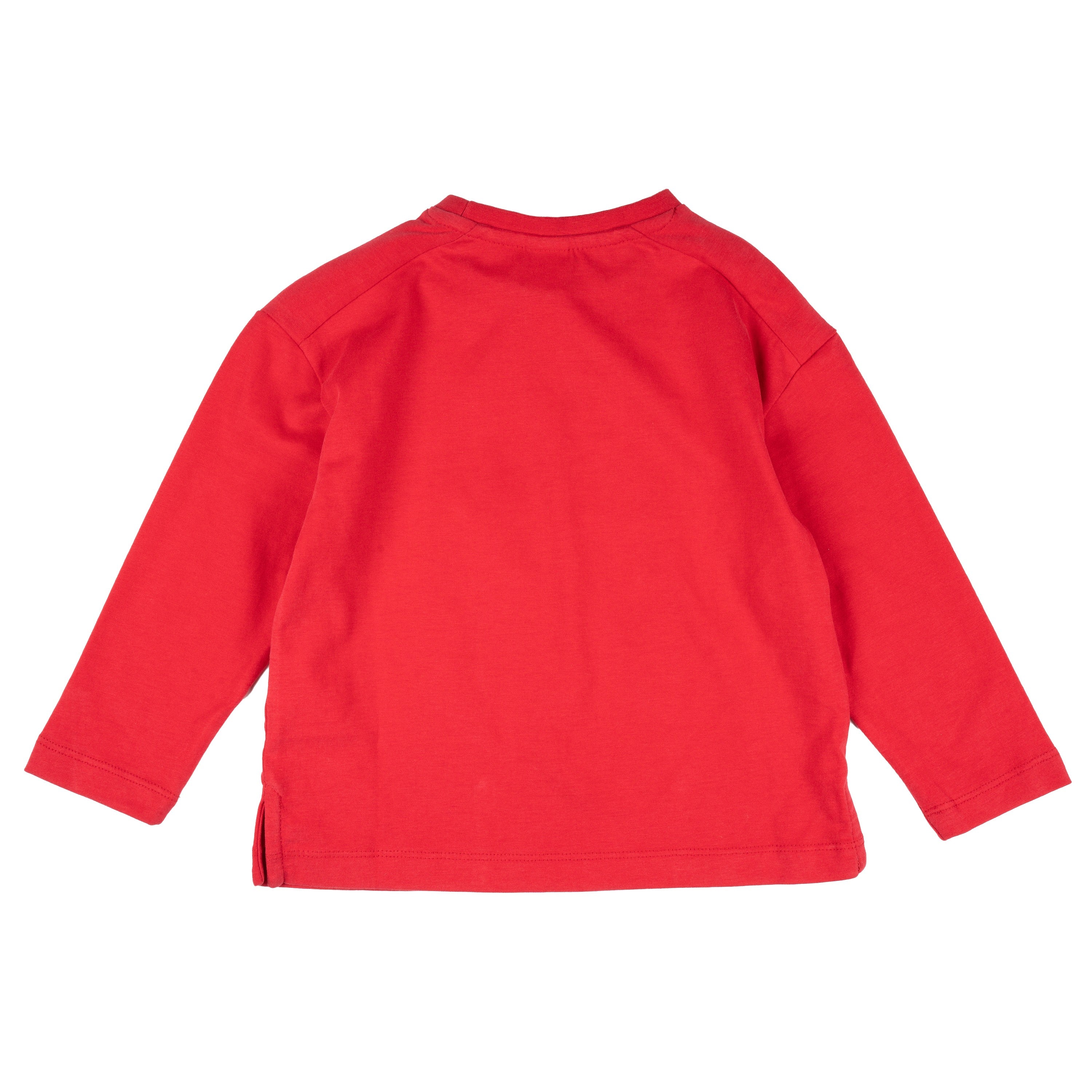 Red long-sleeved boy's t-shirt with skate print. Mod. Curbana Ref 