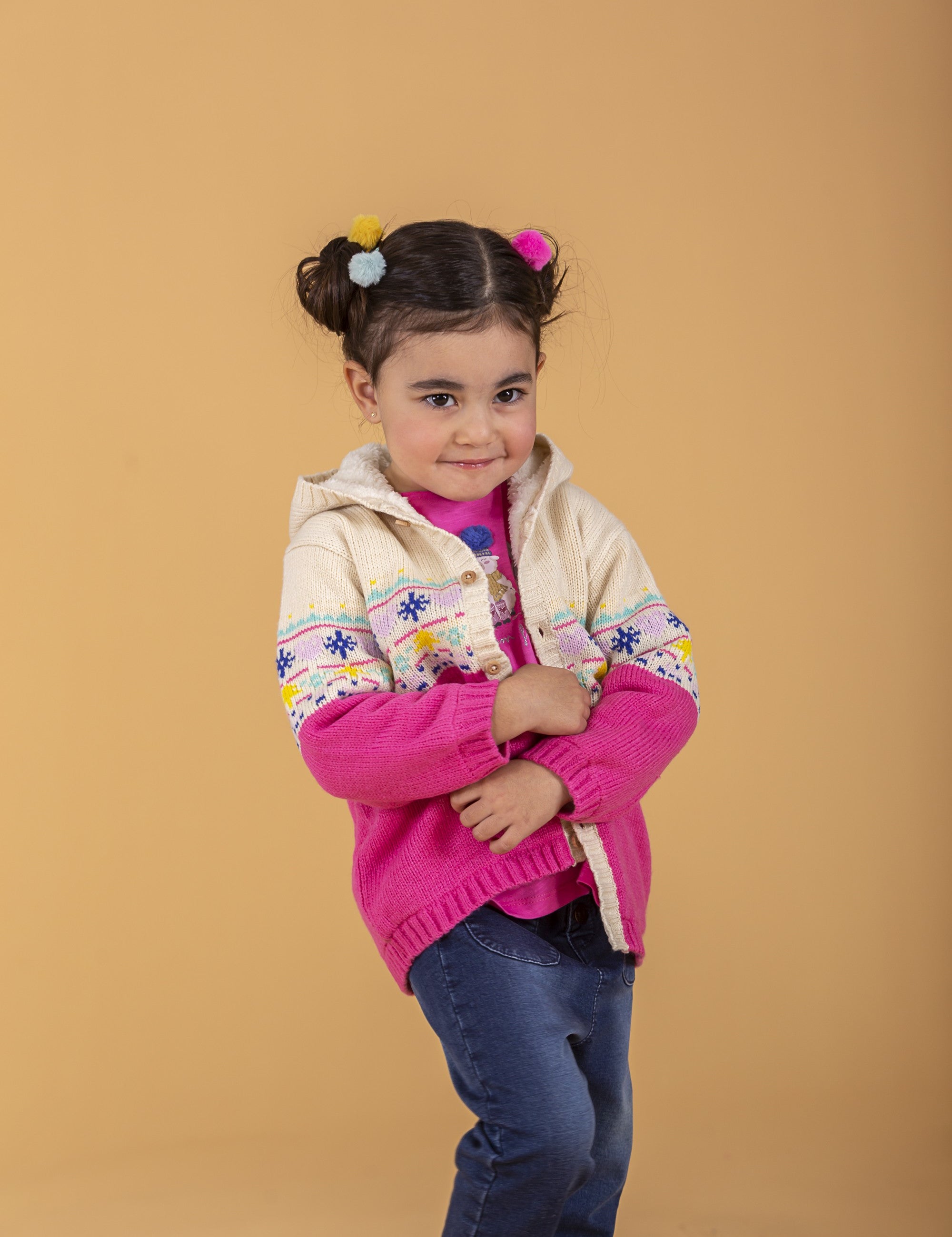 Cárdigan de bebé multicolor con capucha Outlet