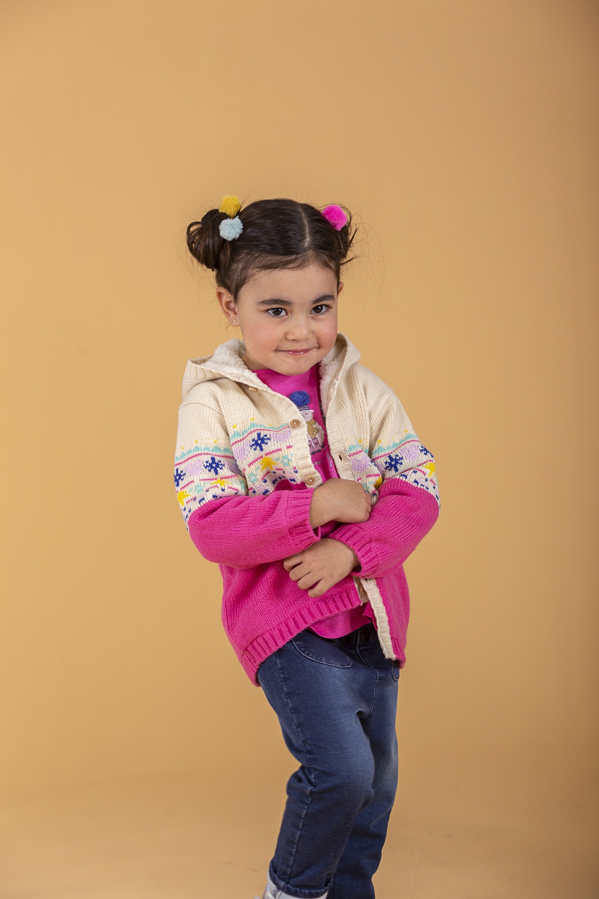 Cárdigan de bebé multicolor con capucha Outlet