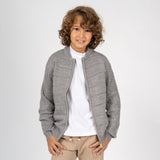 Boy's gray zipper cardigan