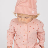 Pink cotton baby hat
