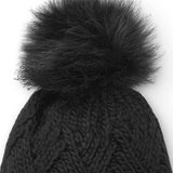 Black girl's hat with pompom