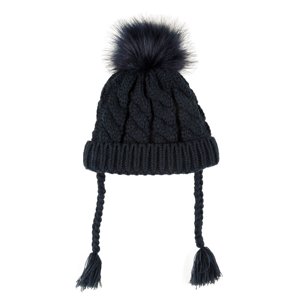 Gorro de recién nacido marino con pompón Outlet