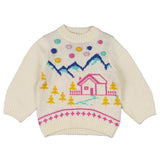 Ecru winter girl's sweater