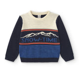 Snow time multicolored boy's sweater